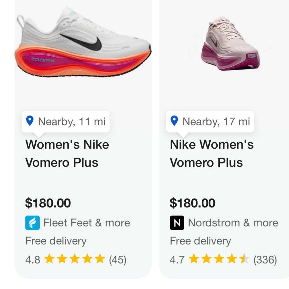 Nike Women's Vomero Plus - White with Pink and Black Accents